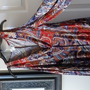 Boho Paisley cold shoulder tunic